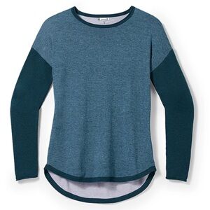 SmartWool Colorblock Shadow Pine Women's XS Sweater Wool Blend Pullover Shirt